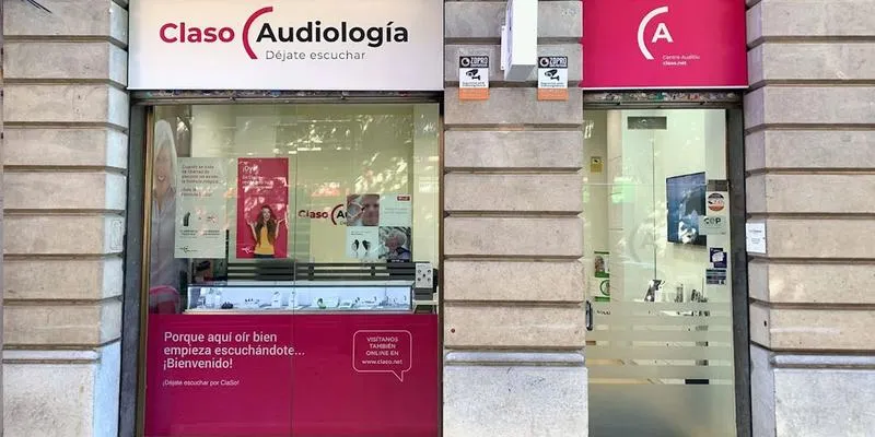 Centro auditivo Claso Audiología en Barcelona, ubicado en Eixample Dreta, especializado en audífonos personalizados, estudios auditivos completos y atención audiológica integral.