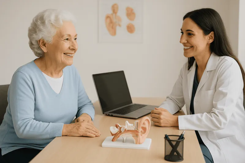 Especialista con paciente